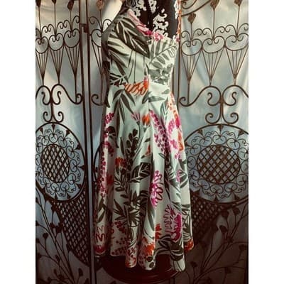 Old Navy Womens San Francisco California Floral Print Sleeveless Flare Dress S - Thumbnail 2