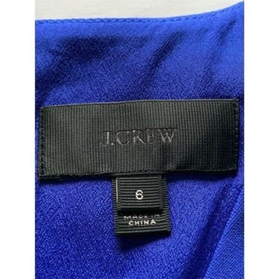 J. Crew Women's Blue Sleeveless V-Neck A-Line Dress Size 6 Short - Thumbnail 6