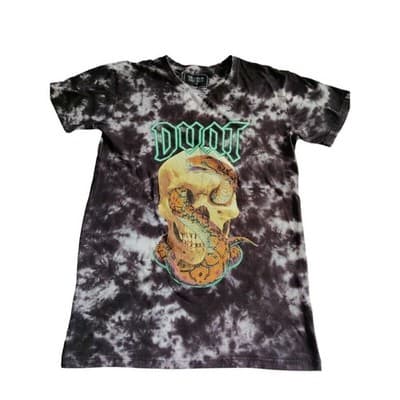 DVNT Clothing Skull Serpent Tie Dye Tee T-Shirt Short Sleeve Womens Mens Small - Image 1