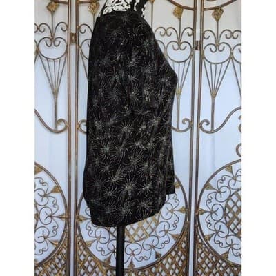 Women's Large Sliver Print Stretch Top Vintage 90s Frazier Lawrence Formal Top - Thumbnail 2