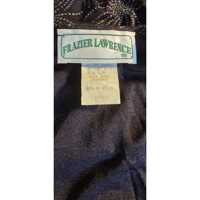 Women's Large Sliver Print Stretch Top Vintage 90s Frazier Lawrence Formal Top - Thumbnail 6