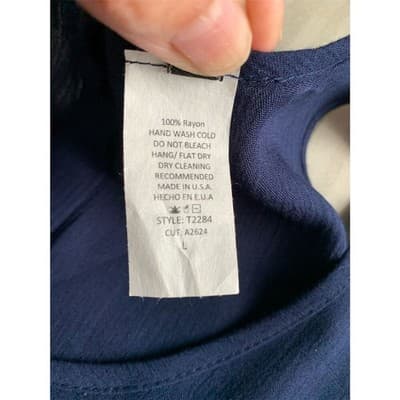 Max Studio Women's Navy Sleeveless Top Size L - Thumbnail 4