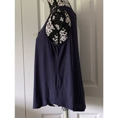 Max Studio Women's Navy Sleeveless Top Size L - Thumbnail 5