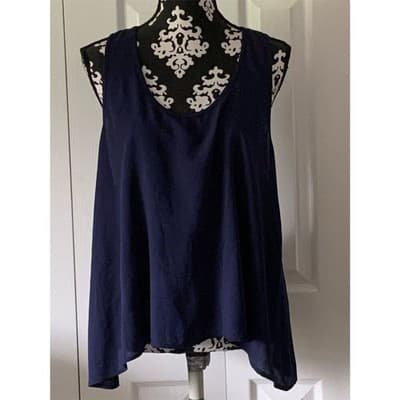 Max Studio Women's Navy Sleeveless Top Size L - Thumbnail 8