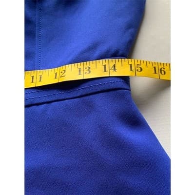 J. Crew Women's Blue Sleeveless V-Neck A-Line Dress Size 6 Short - Thumbnail 7