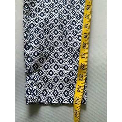 H&M Women's Size 8 Blue Geometric Print Cropped Pants - Thumbnail 7