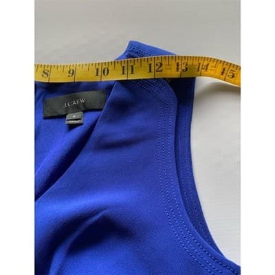 J. Crew Women's Blue Sleeveless V-Neck A-Line Dress Size 6 Short - Thumbnail 13