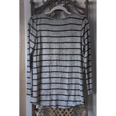 Arizona Jean Co Girls Plus Size L 14.5 16.5 Striped Long Sleeve Sequin Star Top - Thumbnail 2