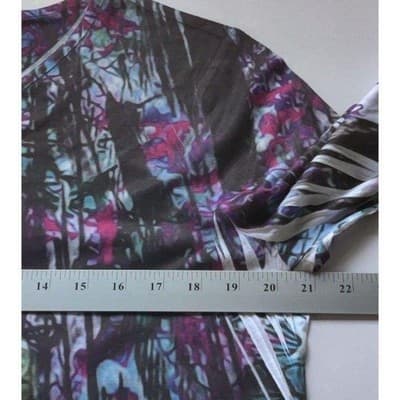 Breckenridge Womens Blue Purple Abstract Print V-Neck 3/4 Sleeve Top Size L - Thumbnail 6