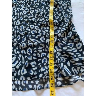 Cabi Women's Blue Animal Print Cami Blouse Size M Sleeveless Peplum - Thumbnail 10