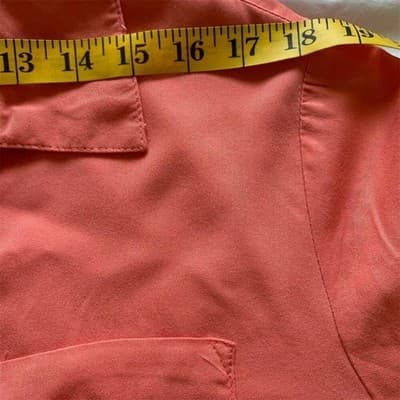 Women's Avenue Orange Long Sleeve Button-Up Shirt Size M Casual - Thumbnail 4