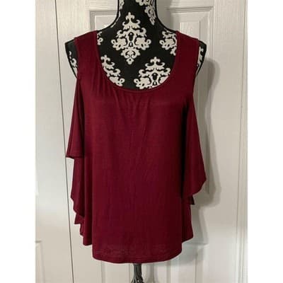 Shop The Trends Women's M Red Asymmetrical Hem Tank Top Sleeveless - Thumbnail 2