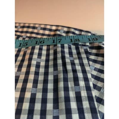Peter Millar Mens Button Up Long Sleeve Plaid Shirt Check Blue & White Size 15.5 - Thumbnail 6