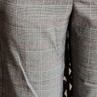 iZOD Plaid Cropped Wide Leg Pants Women's Gray Red Business Casual Size 8 - Image 1