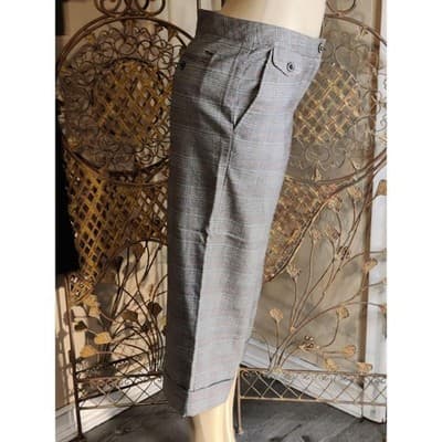 iZOD Plaid Cropped Wide Leg Pants Women's Gray Red Business Casual Size 8 - Thumbnail 3