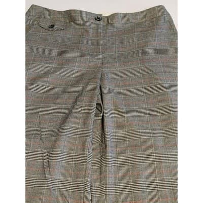 iZOD Plaid Cropped Wide Leg Pants Women's Gray Red Business Casual Size 8 - Thumbnail 10