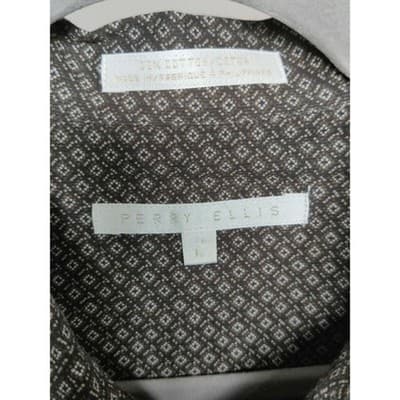 Vintage Perry Ellis Men Black Button Up Long Sleeve Shirt - Size Large - Thumbnail 5