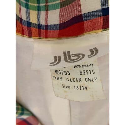 Vintage 70s JBJ Plaid Seersucker Blazer Women Size 13/14 Multicolor - Thumbnail 5