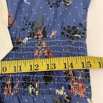 Jayita Women's Floral Print Short Dress Blue Cotton V-Neck Size S Casual Summer - Thumbnail 11