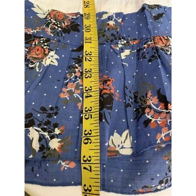 Jayita Women's Floral Print Short Dress Blue Cotton V-Neck Size S Casual Summer - Thumbnail 12