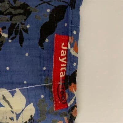 Jayita Women's Floral Print Short Dress Blue Cotton V-Neck Size S Casual Summer - Thumbnail 13