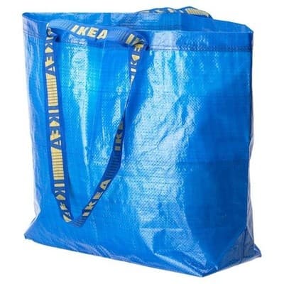 IKEA Blue Large Shopping Bag Tote Reusable Grocery Laundry Tote 6 Pack - Thumbnail 2