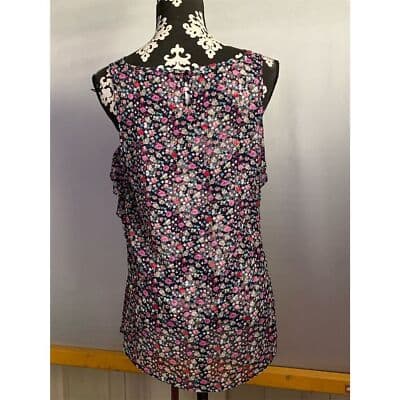Express Floral Ruffled Tank Top Women's Size Large Multicolor Sleeveless - Thumbnail 5