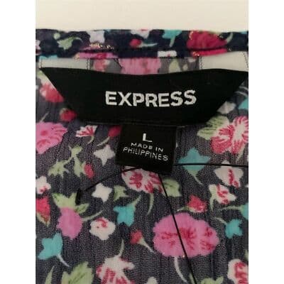 Express Floral Ruffled Tank Top Women's Size Large Multicolor Sleeveless - Thumbnail 6