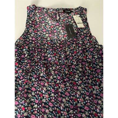 Express Floral Ruffled Tank Top Women's Size Large Multicolor Sleeveless - Thumbnail 11