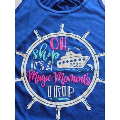 Bella Canvas Royal Blue Womens Cruise Graphic Tank Top L Magic Moments Trip - Thumbnail 7