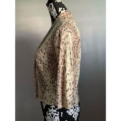 Chico's Women's Animal Print Leopard Button Front Cardigan Size 0 Multicolor - Thumbnail 2