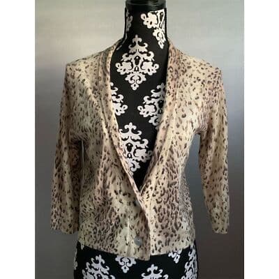 Chico's Women's Animal Print Leopard Button Front Cardigan Size 0 Multicolor - Thumbnail 5