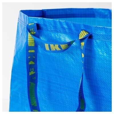 Lot of 2 NWT IKEA FRAKTA Large Blue Shopping Bag (19 gallon; 21¾ x 14½ x 13¾ ) - Thumbnail 3