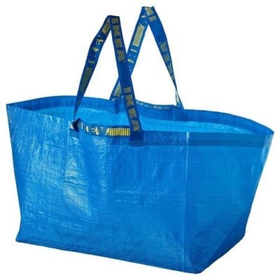 Lot of 2 NWT IKEA FRAKTA Large Blue Shopping Bag (19 gallon; 21¾ x 14½ x 13¾ ) - Thumbnail 2