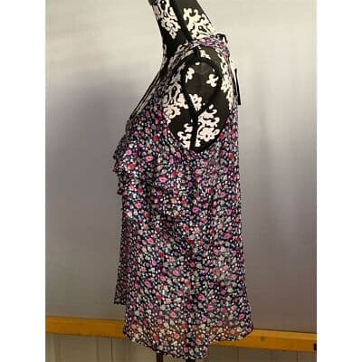 Express Floral Ruffled Tank Top Women's Size Large Multicolor Sleeveless - Thumbnail 4