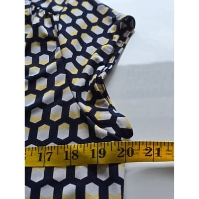 Charter Club Womens Geometric Print Short Sleeve Collared Shirt Top Size L - Thumbnail 6