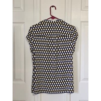 Charter Club Womens Geometric Print Short Sleeve Collared Shirt Top Size L - Thumbnail 10