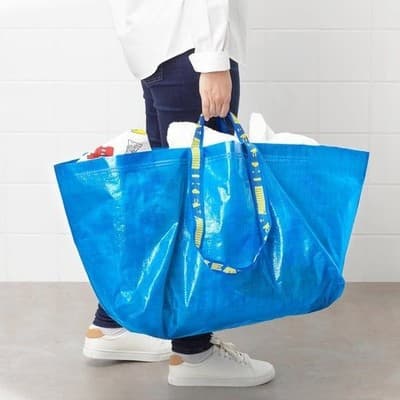 Lot of 2 NWT IKEA FRAKTA Large Blue Shopping Bag (19 gallon; 21¾ x 14½ x 13¾ ) - Thumbnail 5