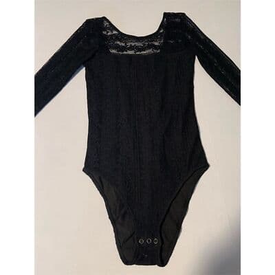 Hollister Women's XS Black Lace Long Sleeve Blouse Casual Fall Top - Thumbnail 2