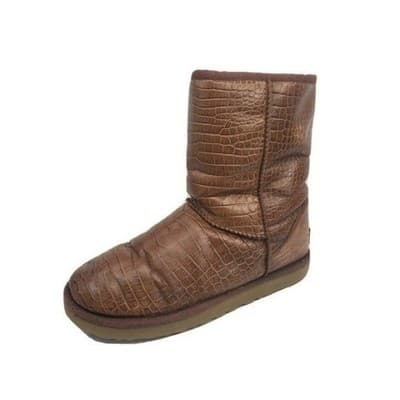 Ugg Australia Women's Classic Short Leather Embossed Croco Boots Size 8 1012900 - Image 1