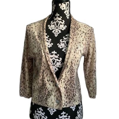 Chico's Women's Animal Print Leopard Button Front Cardigan Size 0 Multicolor - Image 1