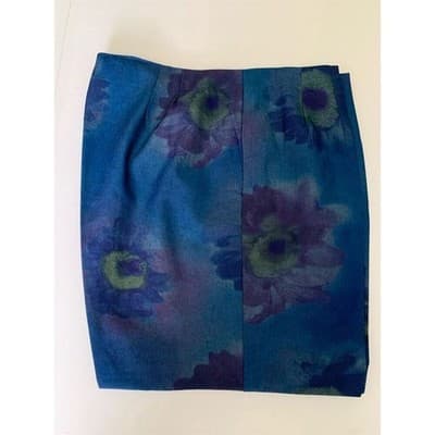 Talbots Women's M Blue Floral Vintage Streetwear Pants 32" Inseam - Thumbnail 9