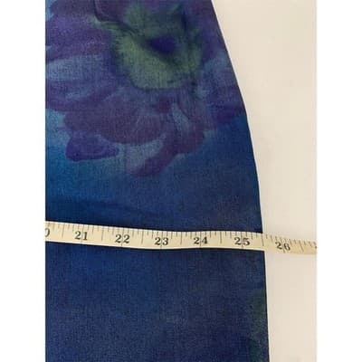 Talbots Women's M Blue Floral Vintage Streetwear Pants 32" Inseam - Thumbnail 8