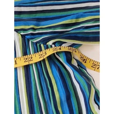 Ruby Rd Striped Sheer Blouse Tunic Long Sleeve Women's Size L Blue Green - Thumbnail 7