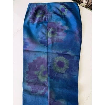Talbots Women's M Blue Floral Vintage Streetwear Pants 32" Inseam - Thumbnail 6