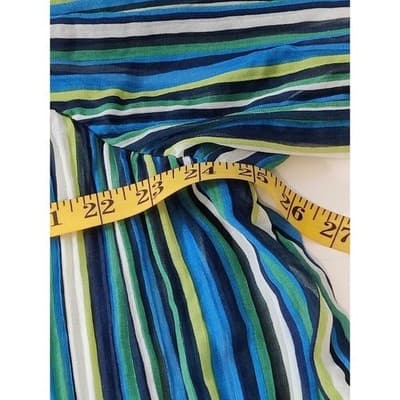 Ruby Rd Striped Sheer Blouse Tunic Long Sleeve Women's Size L Blue Green - Thumbnail 6