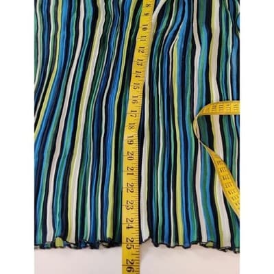 Ruby Rd Striped Sheer Blouse Tunic Long Sleeve Women's Size L Blue Green - Thumbnail 9