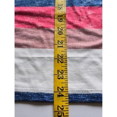 Womens Striped V Neck T Shirt Red Blue White Casual Top Size S - Thumbnail 5