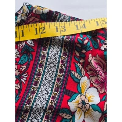 SHEIN Floral Print Wrap Dress Midi Short Sleeve Boho - Thumbnail 6