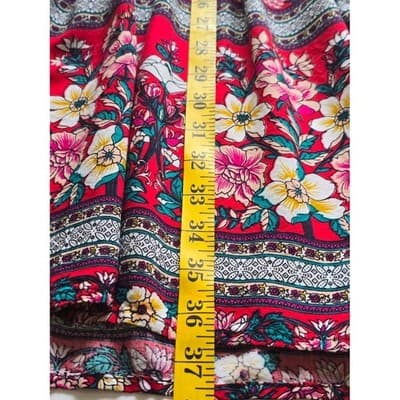 SHEIN Floral Print Wrap Dress Midi Short Sleeve Boho - Thumbnail 7